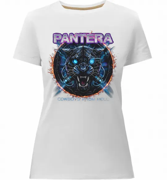 Женская премиум футболка Cowboys from hell Pantera Белый фото