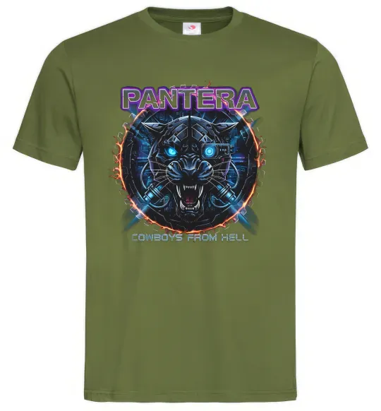 Мужская футболка Cowboys from hell Pantera Оливковый фото