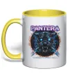 Чашка с цветной ручкой Cowboys from hell Pantera Солнечно желтый фото