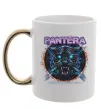 Чашка с цветной ручкой Cowboys from hell Pantera Золото фото