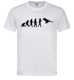 Чоловіча футболка Еволюція тхеквондо, колір - білий, розмір - L Білий фото