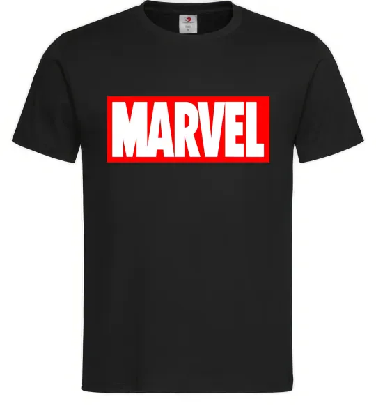Чоловіча футболка Marvel logo red white, розмір - L , колір - чорний Чорний фото