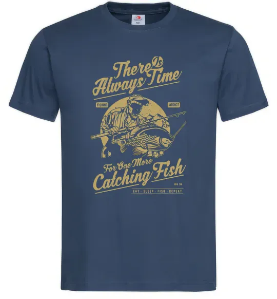 Мужская футболка One More Catching Fish, колір - темно-синій, розмір - M Темно-синий фото