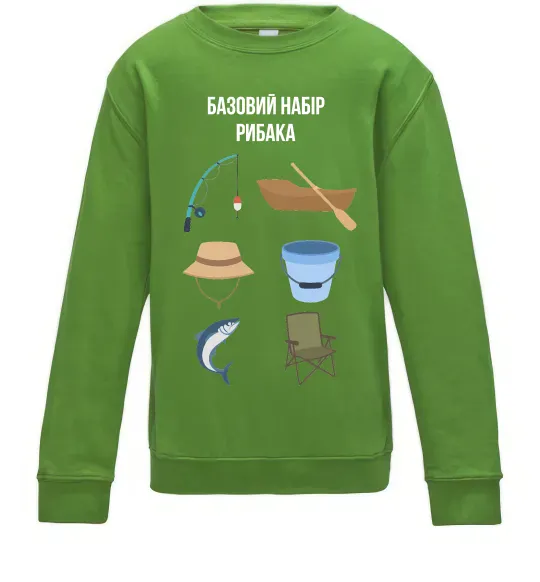 Дитячий світшот Базовий набір рибака Лаймовий фото