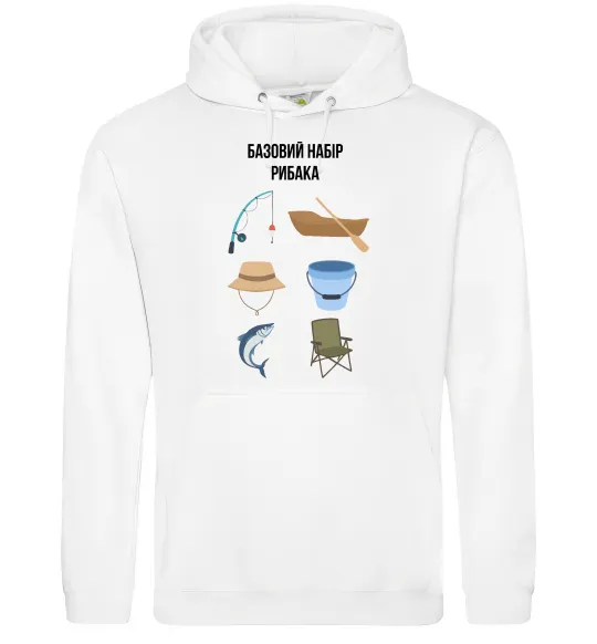 Мужская толстовка (худи) Базовий набір рибака Белый фото