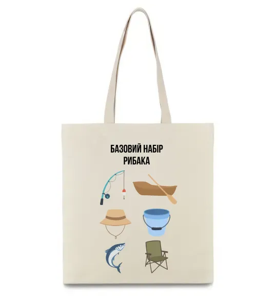Эко-сумка Базовий набір рибака Бежевый фото