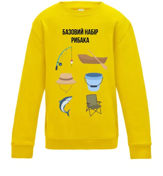 Дитячий світшот Базовий набір рибака Сонячно жовтий фото