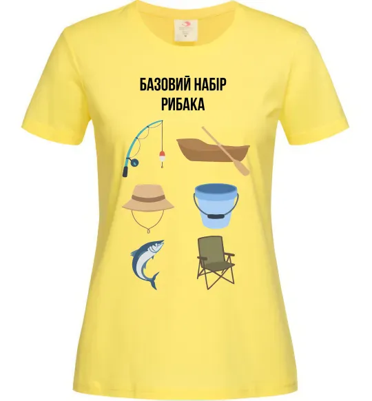 Жіноча футболка Базовий набір рибака Лимонний фото