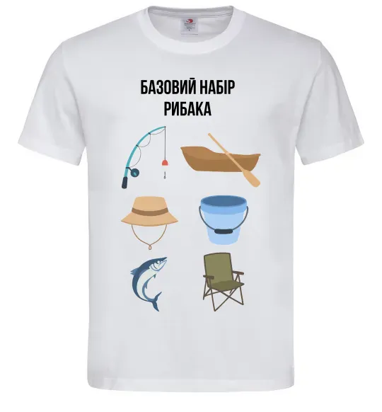 Мужская футболка Базовий набір рибака Белый фото