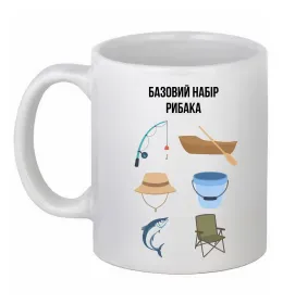 Чашка керамічна Базовий набір рибака Білий фото