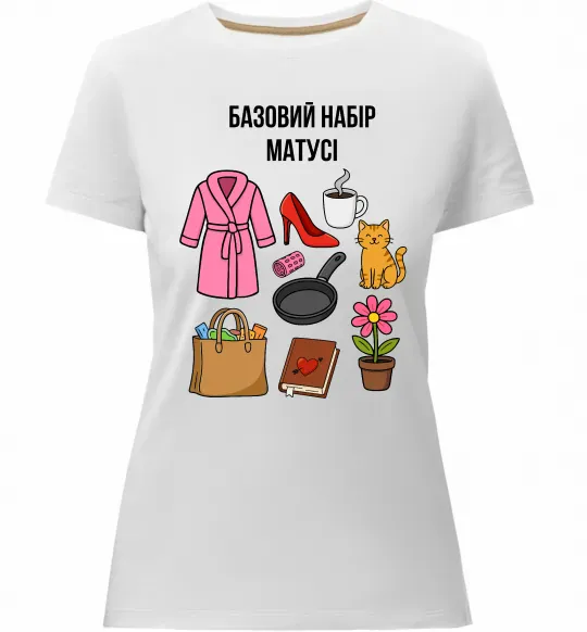 Женская премиум футболка Базовий набір матусі Белый фото