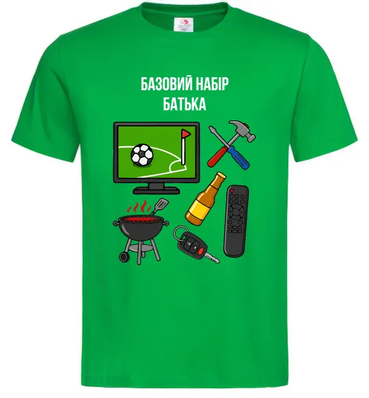 Мужская футболка Базовий набір батька Зеленый фото