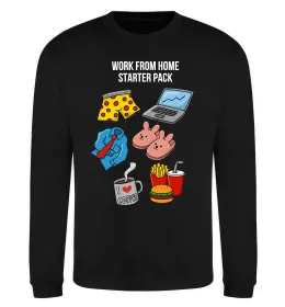 Світшот Work from home starter pack Чорний фото