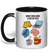 Чашка с цветной ручкой Work from home starter pack Черный фото