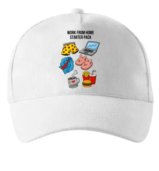 Кепка Work from home starter pack Білий фото