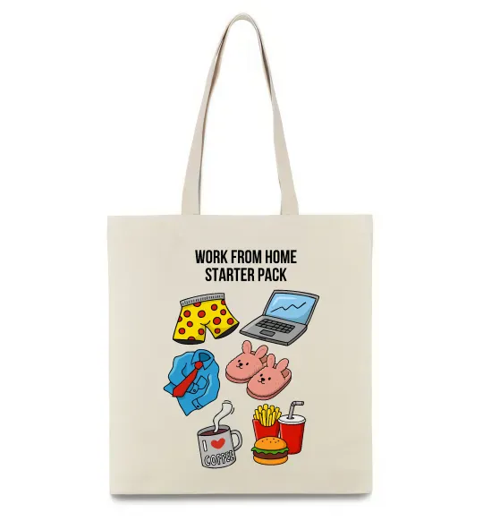 Еко-сумка Work from home starter pack Бежевий фото