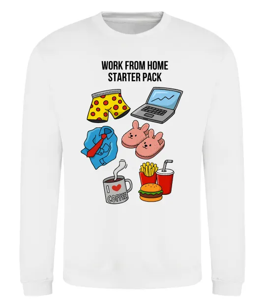 Свитшот Work from home starter pack Белый фото
