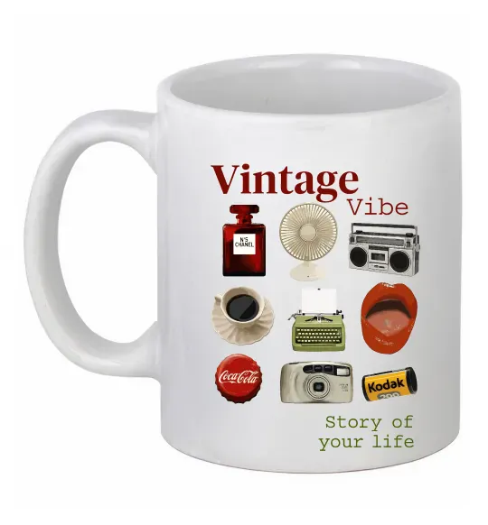 Чашка керамічна Vintage vibe Білий фото