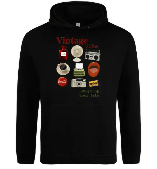 Женская толстовка (худи) Vintage vibe Черный фото