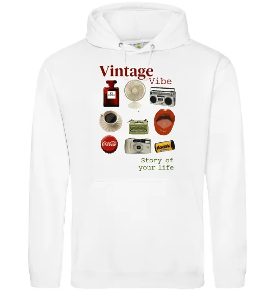 Женская толстовка (худи) Vintage vibe Белый фото