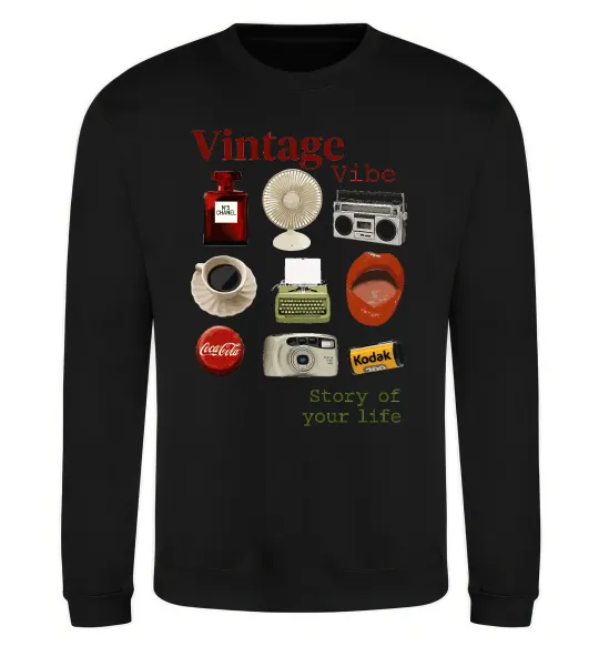 Світшот Vintage vibe Чорний фото