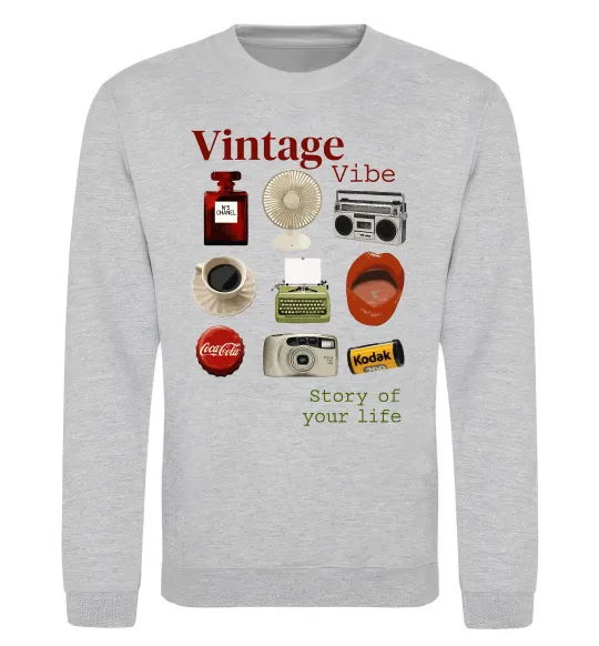 Світшот Vintage vibe Сірий меланж фото