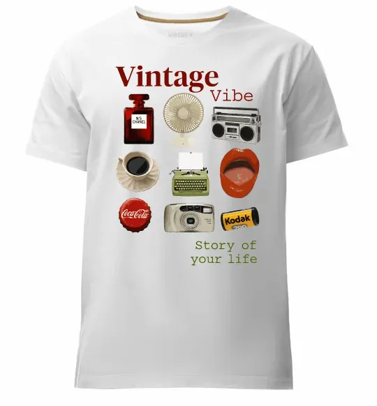 Чоловіча преміум футболка Vintage vibe Білий фото