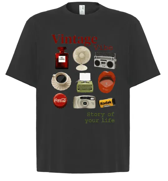 Футболка Оверсайз Vintage vibe Черный фото