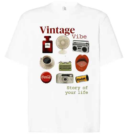 Футболка Оверсайз Vintage vibe Белый фото