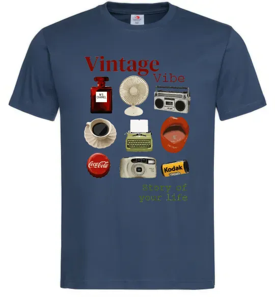 Чоловіча футболка Vintage vibe Темно-синій фото
