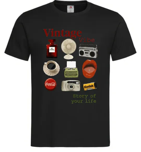 Чоловіча футболка Vintage vibe Чорний фото