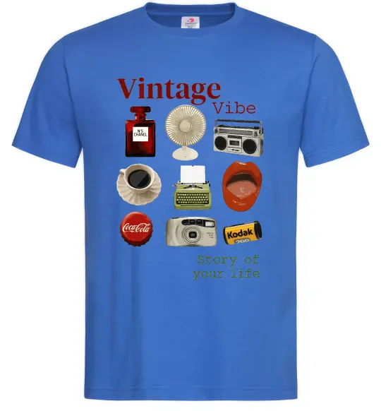 Чоловіча футболка Vintage vibe Яскраво-синій фото