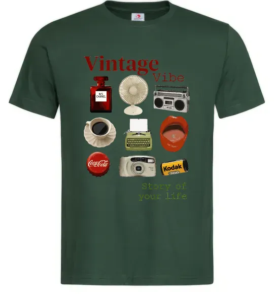 Чоловіча футболка Vintage vibe Темно-зелений фото