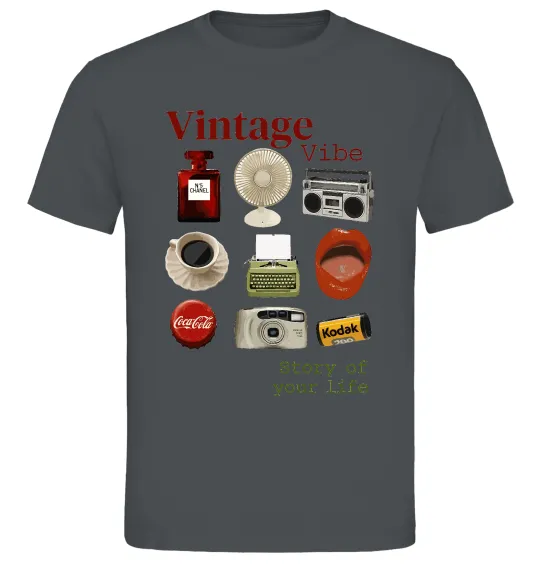 Чоловіча футболка Vintage vibe Графіт фото