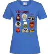 Жіноча футболка Vintage vibe Яскраво-синій фото