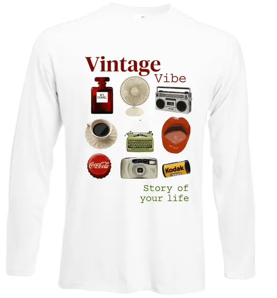 Лонгслів Vintage vibe Білий фото