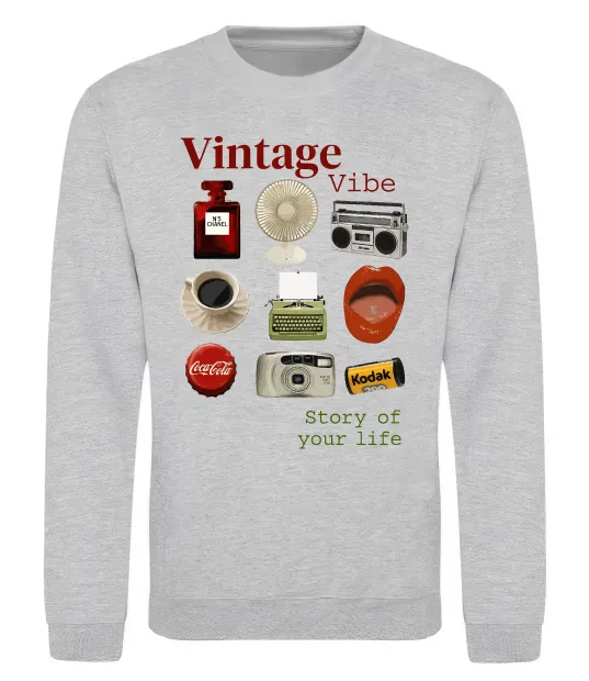 Свитшот Vintage vibe Серый меланж фото