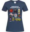 Жіноча футболка Ukrainian starter pack Темно-синій фото