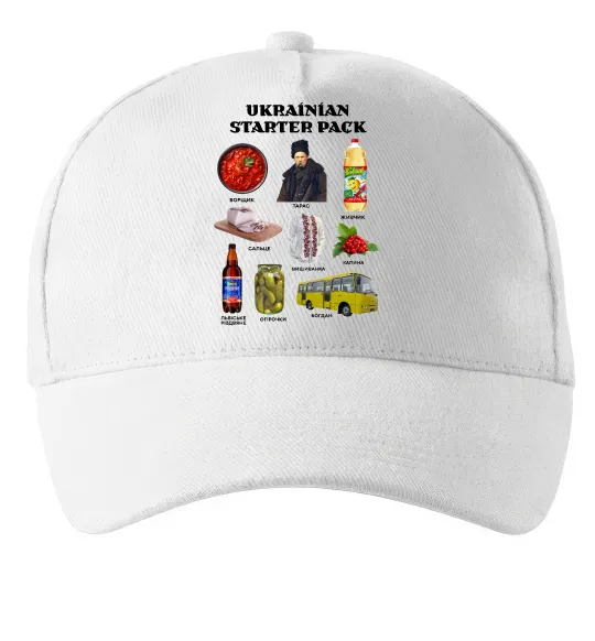 Кепка Ukrainian starter pack Белый фото