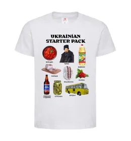 Детская футболка Ukrainian starter pack Белый фото