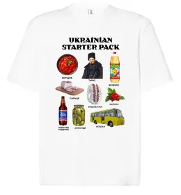 Футболка Оверсайз Ukrainian starter pack Белый фото