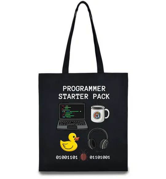Еко-сумка Programmer starter pack Чорний фото