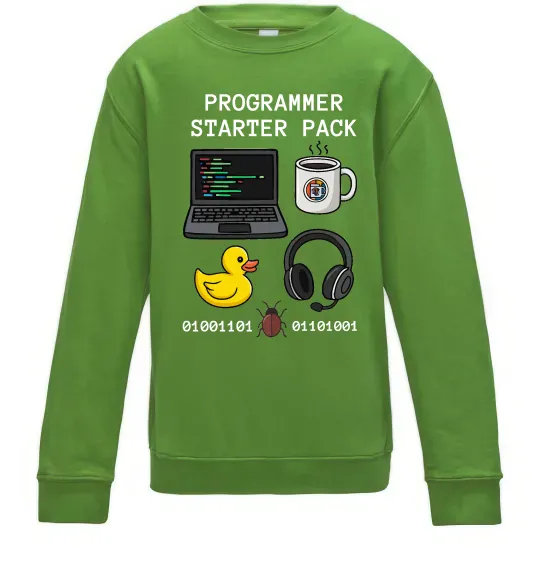 Дитячий світшот Programmer starter pack Лаймовий фото