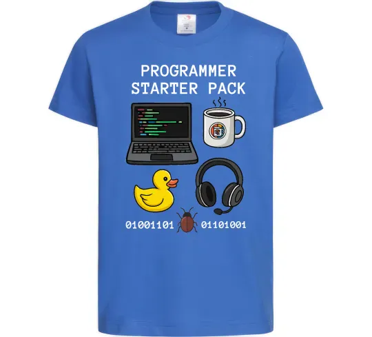Детская футболка Programmer starter pack Ярко-синий фото