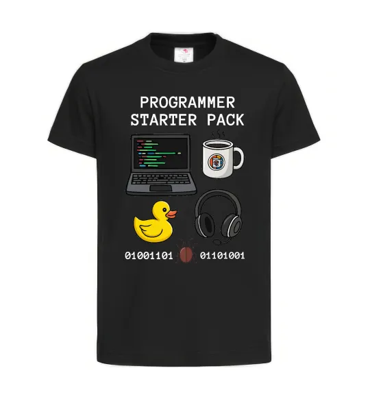 Детская футболка Programmer starter pack Черный фото
