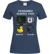 Жіноча футболка Programmer starter pack Темно-синій фото