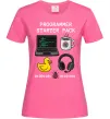 Жіноча футболка Programmer starter pack Яскраво-рожевий фото