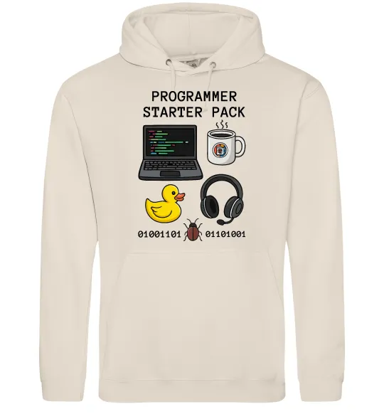 Мужская толстовка (худи) Programmer starter pack Таш фото