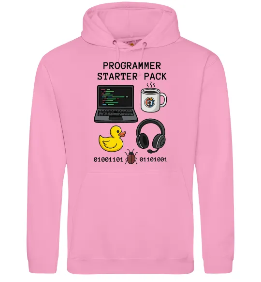 Жіноча толстовка (худі) Programmer starter pack Рожевий фото