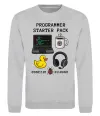 Світшот Programmer starter pack Сірий меланж фото